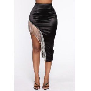 NWT Fashion Nova drip rhinestone midi skirt - M